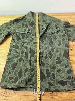 Vintage Usmc Korean War Frogskin Duck Camo Jacket Pants Set Army