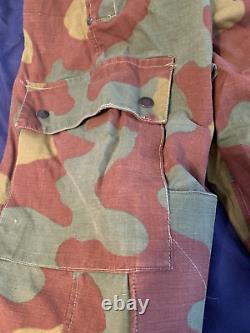 Vtg 60s Italian Army Paratrooper 3 pc. Camouflage M29 set. Jacket, pants & hood