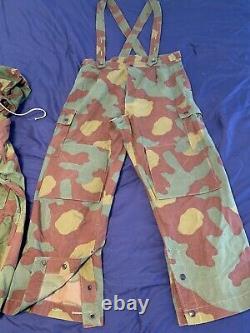 Vtg 60s Italian Army Paratrooper 3 pc. Camouflage M29 set. Jacket, pants & hood