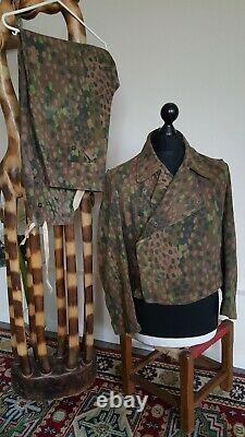 WW2 German camouflaged HBT Panzer uniform set