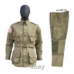 WWII US Airborne Field Army Paratrooper M42 Mens Suit Uniform Jacket Pants Set