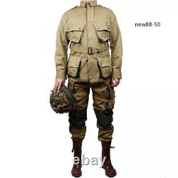 WWII US Airborne Field Army Paratrooper M42 Mens Suit Uniform Jacket Pants Set