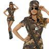 Womens Army Girl Costume Sexy Camo Playsuit Soldier Uniform Fancy Dress Outfit