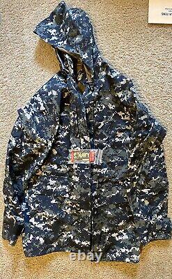 2 Sets Us Navy Nwu Type I Camouflage Numérique Bleu Avec Hat & Goretex Parka Jacket