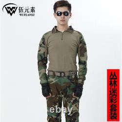 2pcs Hommes Taille Tactique Armée Militaire Pantalon De Combat Extérieur Pantalon Camo Uniforme