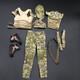 A142 Ensemble De Vêtements De Combat En Camouflage Féminin 1/6 8 Pièces Équipement Pour Figurines D'action D'occasion