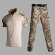 Airsoft Hommes Armée Tactique De Combat T-shirt Pantalon Militaire Uniforme Edr Casual Camo