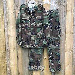 American Apparel Woodland Camouflage Jacket-sm/pants-med Set Combat Military États-unis