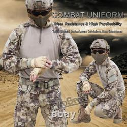 Camouflage Hunting Tactical Clothes Uniform Knee Pad Pants Chemise À Manches Longues Ensemble
