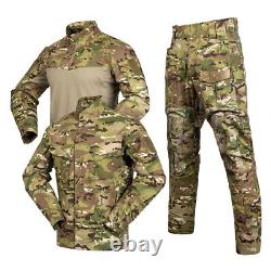 Chemise à manches longues Airsoft, veste tactique, pantalon, uniforme de combat de l'armée pour hommes en camouflage.