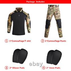Chemise d'uniforme militaire Pantalon tactique avec protections Combi camouflage Vêtements de chasse