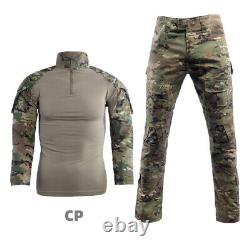 Chemise de camouflage Pantalons Uniformes tactiques Vêtements Genouillères Ensemble tactique