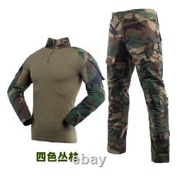 Chemise de paintball tactique de l'armée de combat, pantalon, uniforme militaire camouflage en plein air.