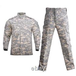 Chemise tactique à motif camouflage et ensemble veste + pantalon de chasse en uniforme militaire pour hommes XS-2XL