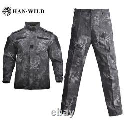 Chemise tactique à motif camouflage pour uniforme militaire pour hommes avec ensemble veste+pantalon XS-2XL