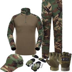 Combinaison de uniforme tactique Militaire en plein air Costume de camouflage Chemises de chasse Pantalons Poissons