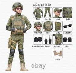 Costume de camouflage pour enfants de printemps et d'automne, uniforme d'entraînement tactique des forces spéciales