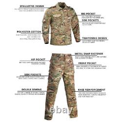'Costume de camouflage pour homme, tenue de combat tactique de l'armée, uniformes militaires Airsoft et tenue de chasse'