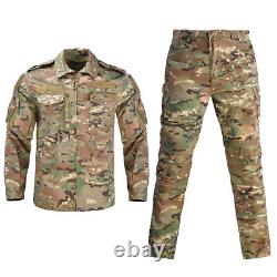 Costume de camouflage pour hommes en tissu tactique militaire haut + pantalon Vêtements de camping en plein air