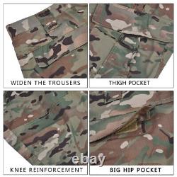 Costume de camouflage pour hommes en tissu tactique militaire haut + pantalon Vêtements de camping en plein air
