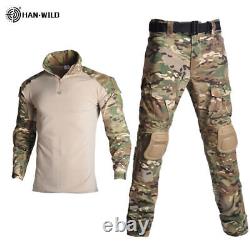 Costume militaire de camouflage pour hommes - chemise de combat coupe-vent + pantalon cargo