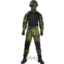 Costume tactique pour homme de l'armée, uniforme de combat militaire avec capuche pour travaux extérieurs et airsoft.