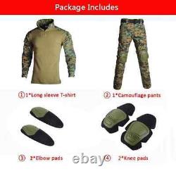 Costume tactique pour hommes, uniforme militaire, chemise de l'armée, pantalons cargo, ensembles pour airsoft et randonnée.