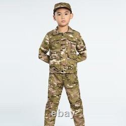 Enfants Ensemble de vêtements militaires tactiques pour enfants Uniforme de l'armée Tenue de camouflage pour la randonnée aux États-Unis
