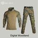 Ensemble D'uniformes De Chasse Tactique Militaire Combat Camouflage Woodland Vêtements De Plein Air