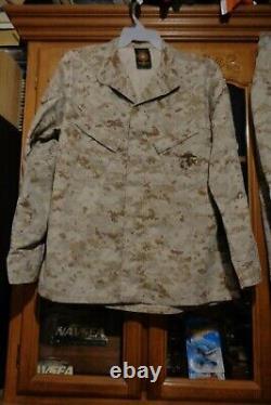 Ensemble chemise pantalon de combat USMC MARPAT DESERT TAN MCCUU petit régulier délivré