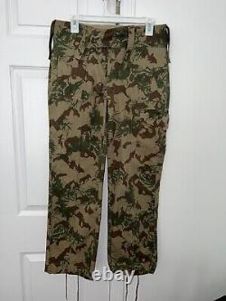 Ensemble d'uniforme vintage rare de camouflage camo d'Afrique du Sud, modèle 1er de la SAP
