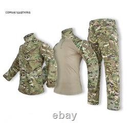 Ensemble de 3 pièces pour homme : Veste tactique, pantalon et chemise en uniforme militaire camouflage