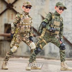 Ensemble de camouflage pour enfants - Uniforme d'entraînement militaire des forces spéciales avec casque
