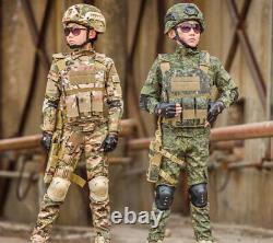 Ensemble de camouflage pour enfants - Uniforme d'entraînement militaire des forces spéciales avec casque