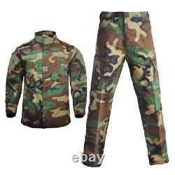 Ensemble de chemise, manteau et pantalon en uniforme militaire camouflage pour hommes