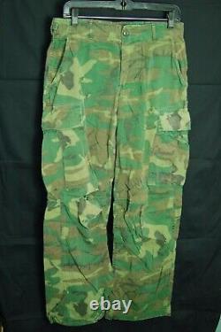 Ensemble de l'uniforme de camouflage ERDL de l'USMC - Veste/Pantalon à poche droite, dominant vert SR