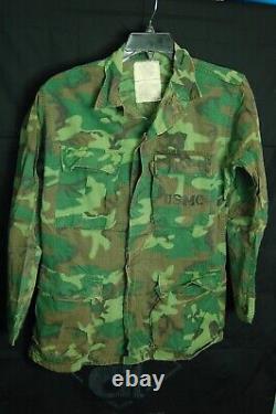 Ensemble de l'uniforme de camouflage ERDL de l'USMC - Veste/Pantalon à poche droite, dominant vert SR