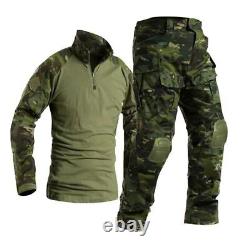 Ensemble de pantalons et vestes de combat militaire tactique avec genouillères pour paintball