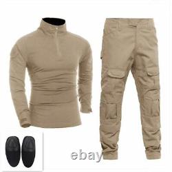 Ensemble de pantalons et vestes de combat militaire tactique avec genouillères pour paintball