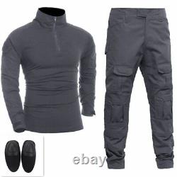 Ensemble de pantalons et vestes de combat militaire tactique avec genouillères pour paintball