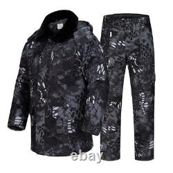 Ensemble de survêtement épais de combat coupe-vent pour hommes en hiver 2022, veste+pantalon camouflage.