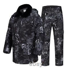 Ensemble de survêtement épais uniforme de combat coupe-vent hommes hiver 2022, veste + pantalon camouflage