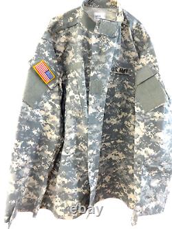 Ensemble de tenue de camouflage numérique gris de l'armée américaine, veste, pantalon et ceinture web taille XXL