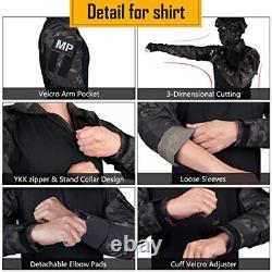 Ensemble de uniformes de combat pour hommes G3 avec genouillères et coudières, grand, camouflage noir multi-usage