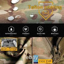 Ensemble de uniformes de combat pour hommes G3 avec genouillères et coudières, grand, camouflage noir multi-usage