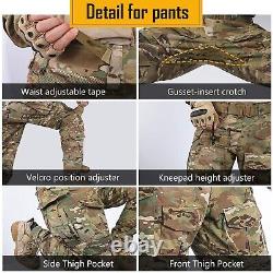 Ensemble de uniformes de combat pour hommes IDOGEAR avec genouillères et coudières Vêtements de camouflage G3.