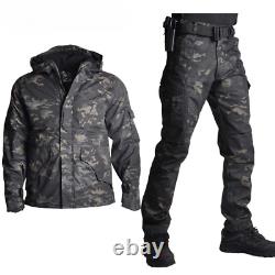 Ensemble de veste avec pantalon Camouflage Uniforme tactique Pantalons Vêtements de chasse Airsoft
