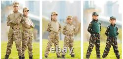 Ensemble de vêtements de chasse militaire tactique pour garçons en uniforme de l'armée avec motif de camouflage pour activités en plein air