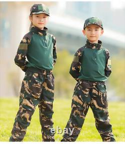 Ensemble de vêtements de chasse militaire tactique pour garçons, tenue de camouflage pour l'extérieur