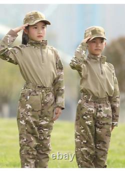 Ensemble de vêtements de chasse militaire tactique pour garçons, tenue de camouflage pour l'extérieur
